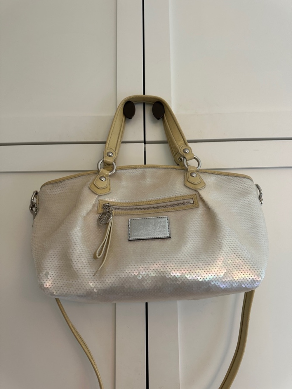 COACH POPPY SEQUINED CONVERTIBLE SATCHEL